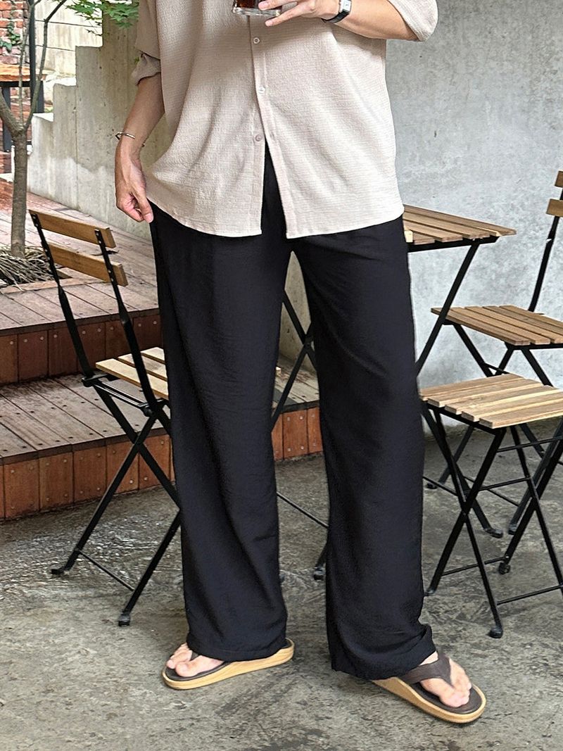 LMN ニールナチュラルピンタックリネンパンツ (3 colors)