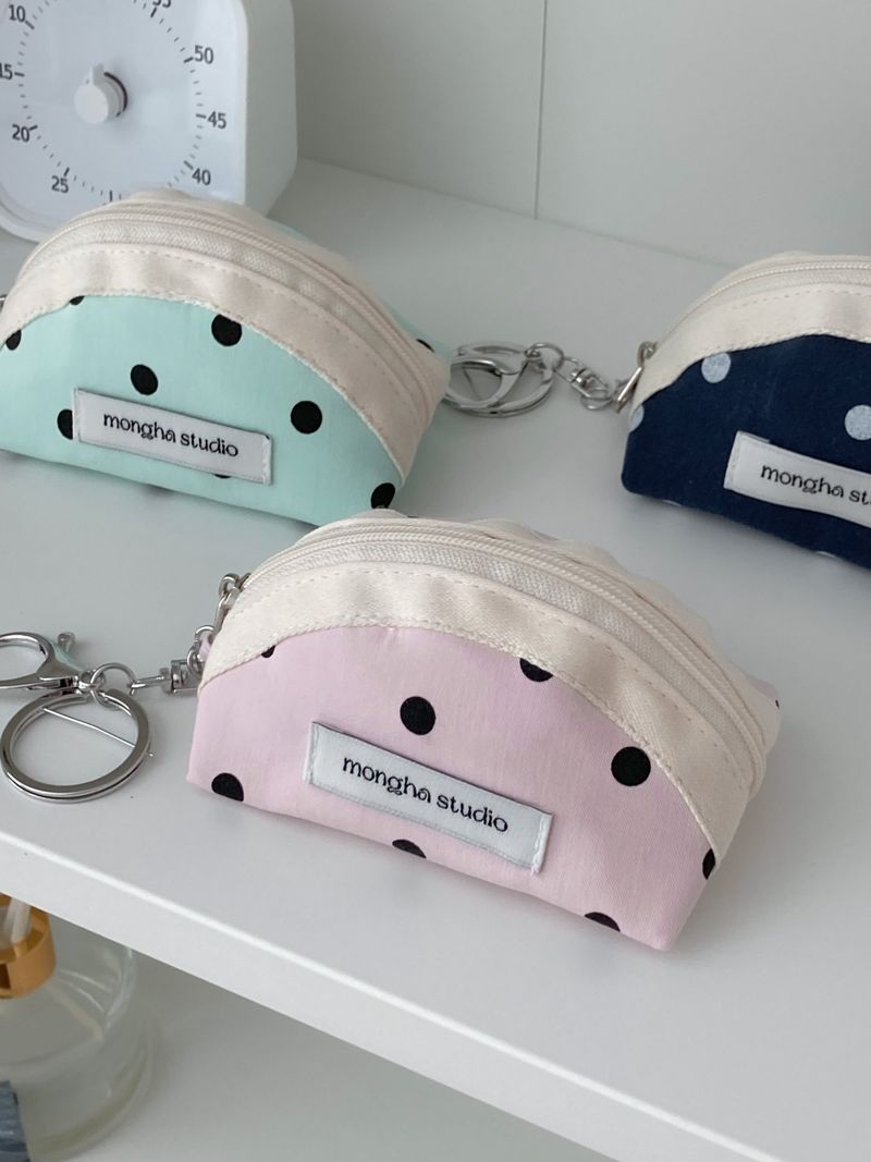 keyring pouch - dot (baby pink)