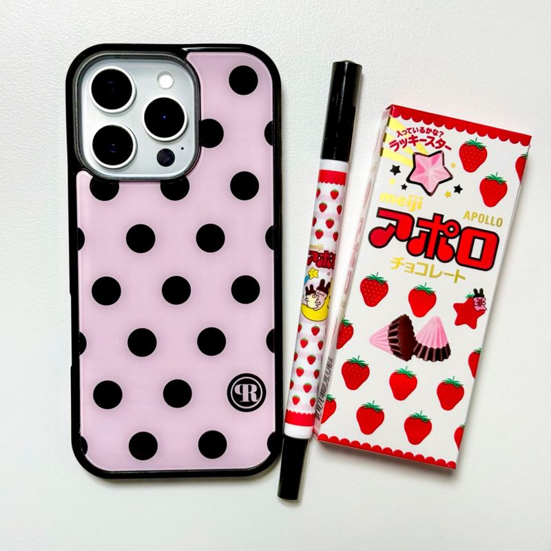 [MADE] m dot. (pinkblack) glass bumper iPhone case