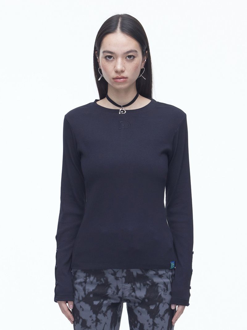 DILETTANTISME(ディレッタンティズム)の「Slit Button T-shirts(BK)(Tops)」