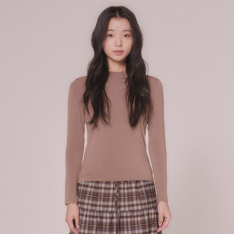 mellotory（メロートリー）の「BASIC ROUND T-SHIRT (BROWN)（Tops）」