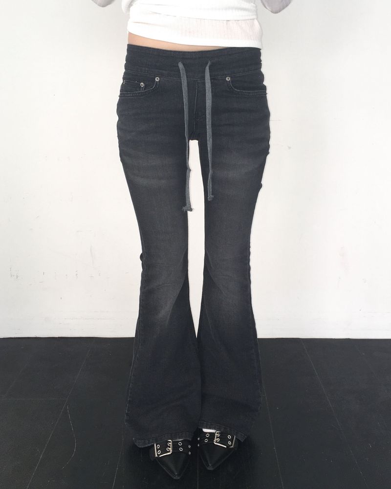 Banding low denim boots cut pants