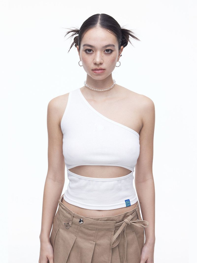 DILETTANTISME(ディレッタンティズム)の「Unbalance Cut-out Sleeveless T(OW)(Tops)」