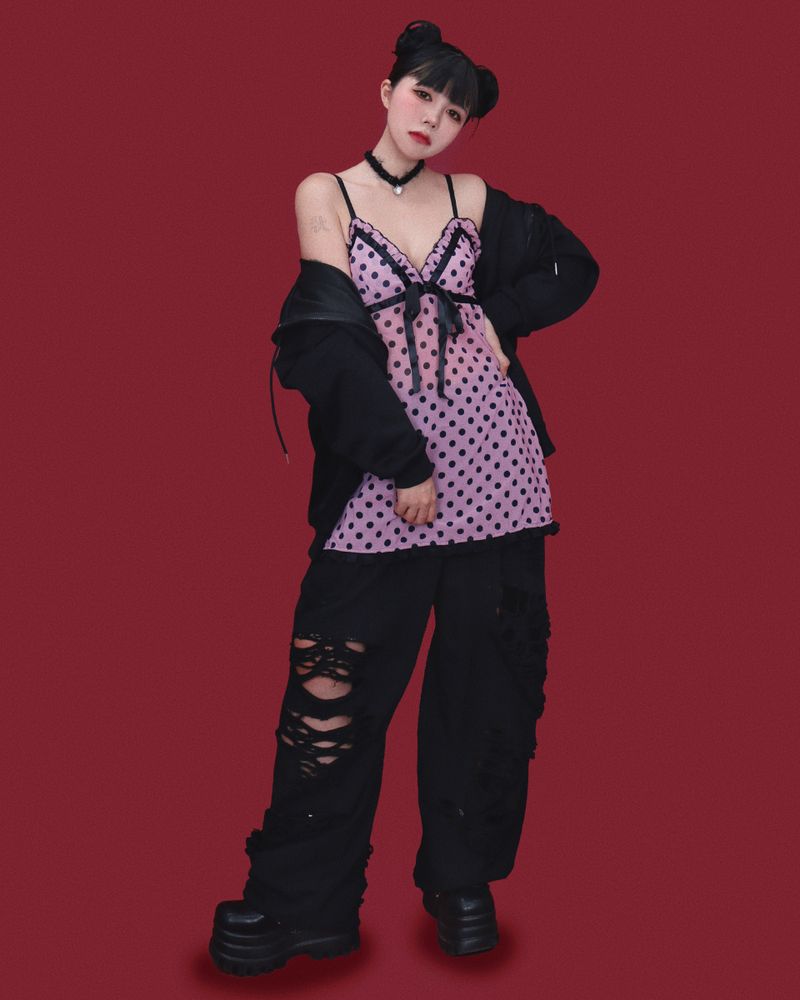 disco damage string pants (3color)