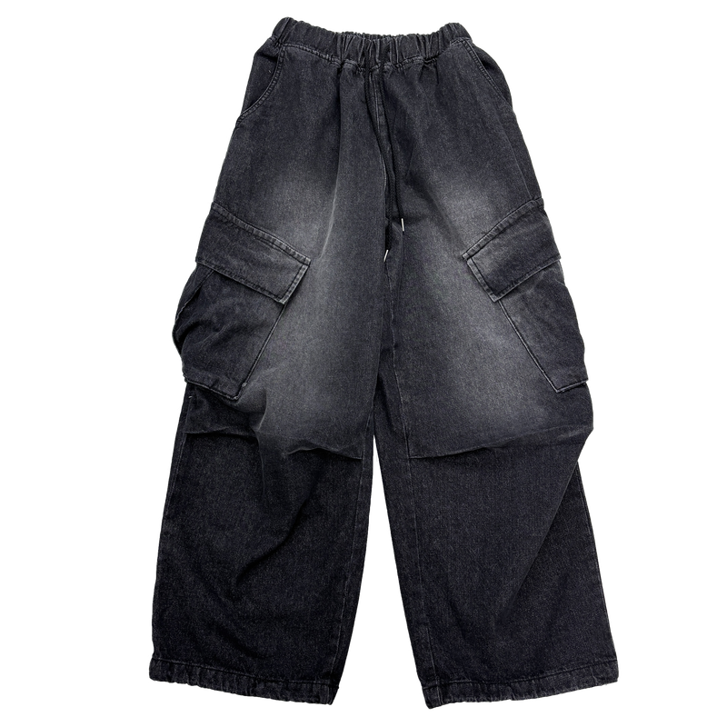 denim oblique cargo pants