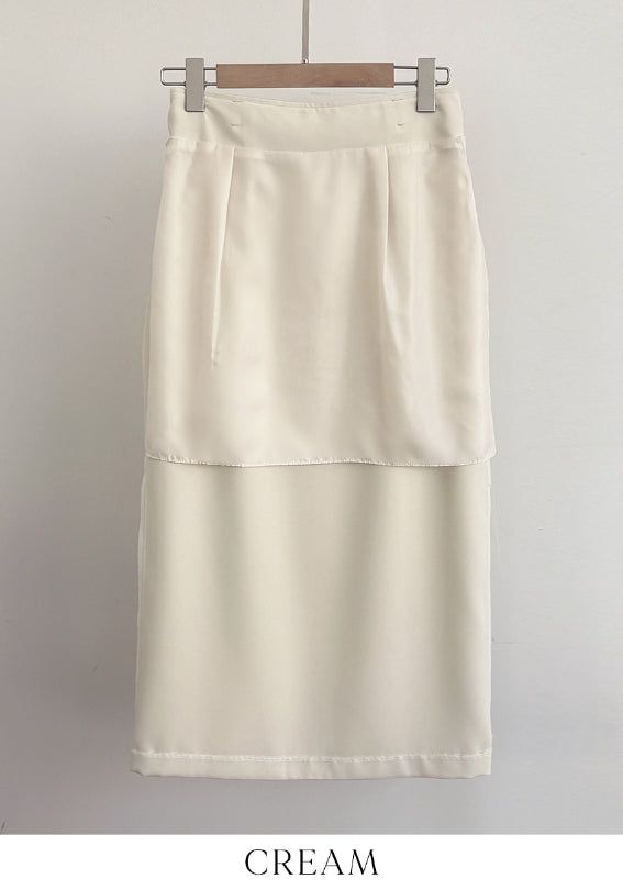 Billy Slit H-Line Long Skirt (Belt Set)