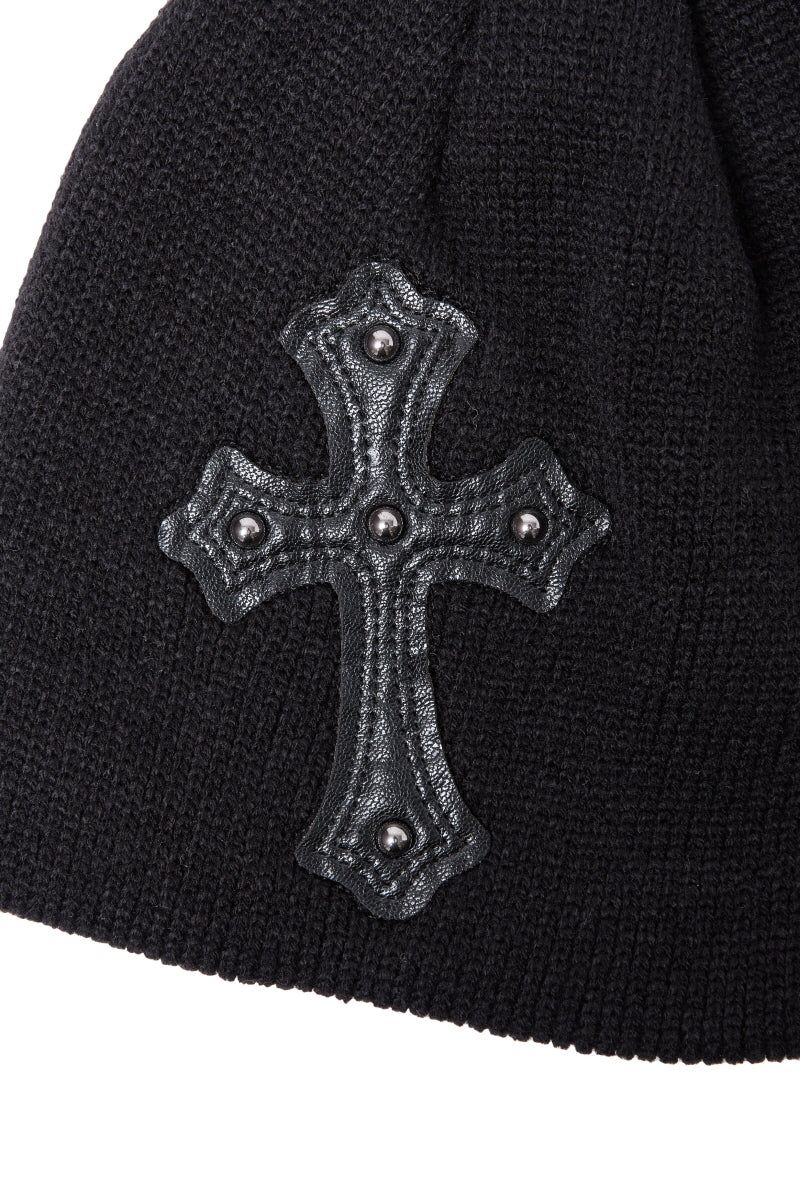 cross beanie (black)