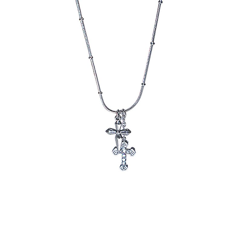 RUNARING（ルナリング）の「all surgical steel stone cubic double cross necklace（Accessories）」
