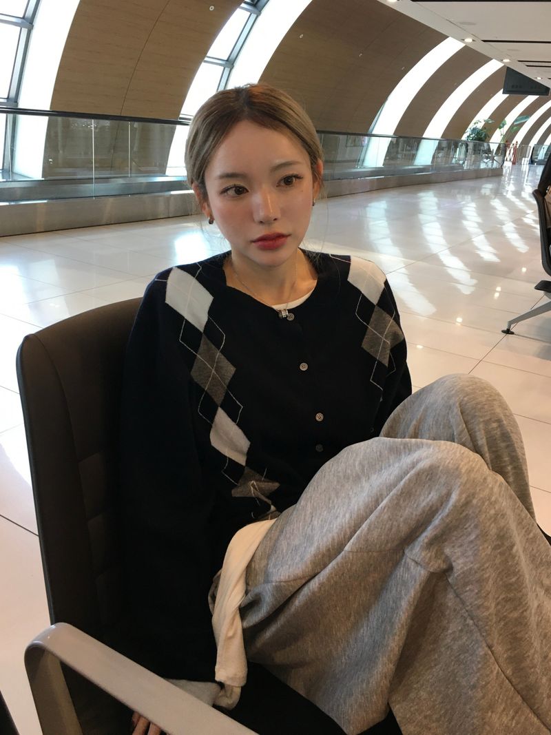 Able Argyle Knit Cardigan (2c)