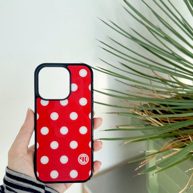 holypeachproject（ホリーピーチプロジェクト）の「[MADE] m dot. (red) glass bumper iPhone case（Smartphone Accessories）」