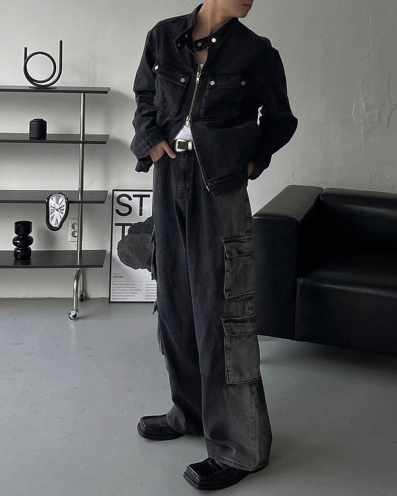 OA Cargo Biker Denim Jacket