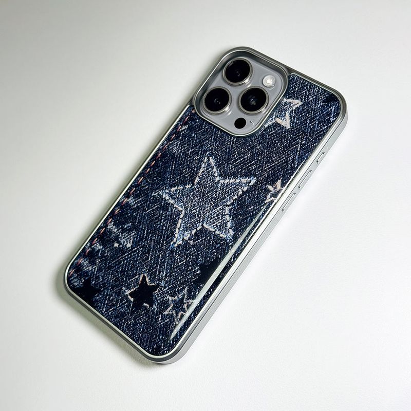 Faded Denim Stardust Phone Case Dark Indigo (SV_Epoxy)