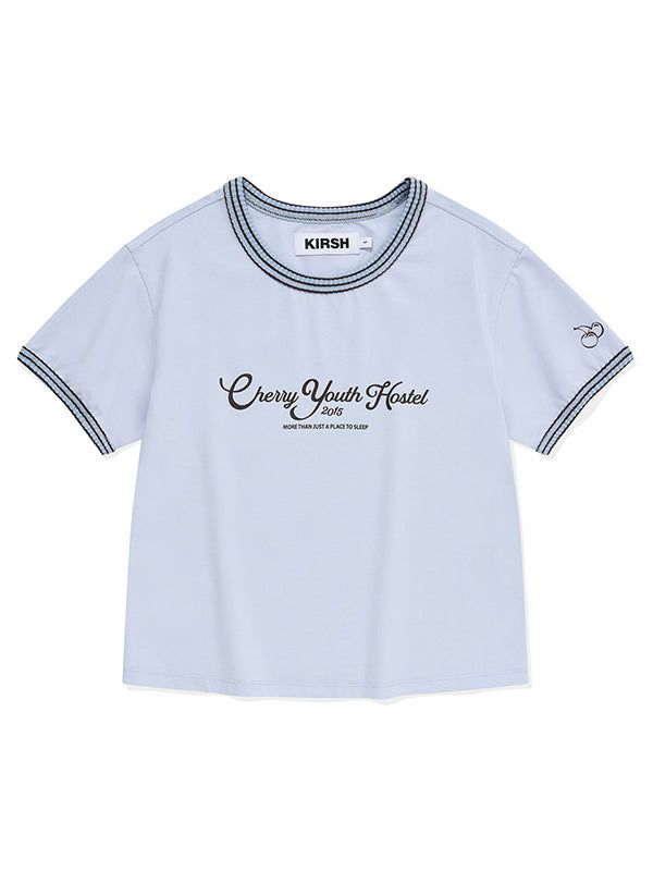 KIRSH（キルシー）の「COLOR COMBINATION CROP T-SHIRT [SKY]（Tops）」