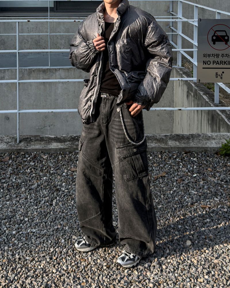 Curt Cut Cargo Wide Denim