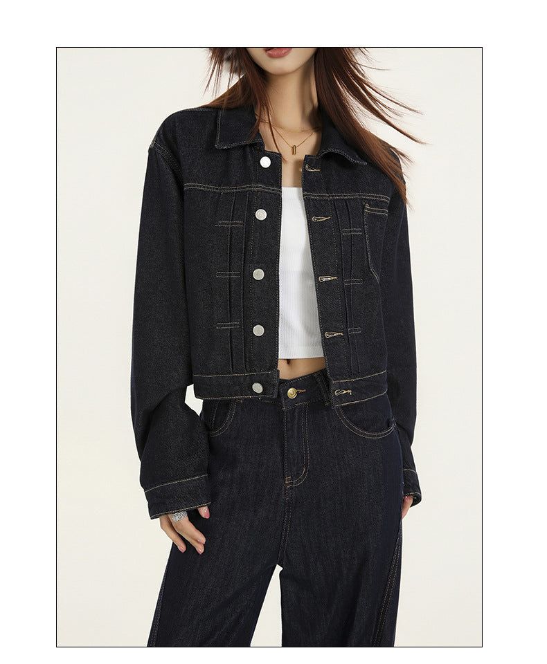 Retro Tie-back Denim Jacket
