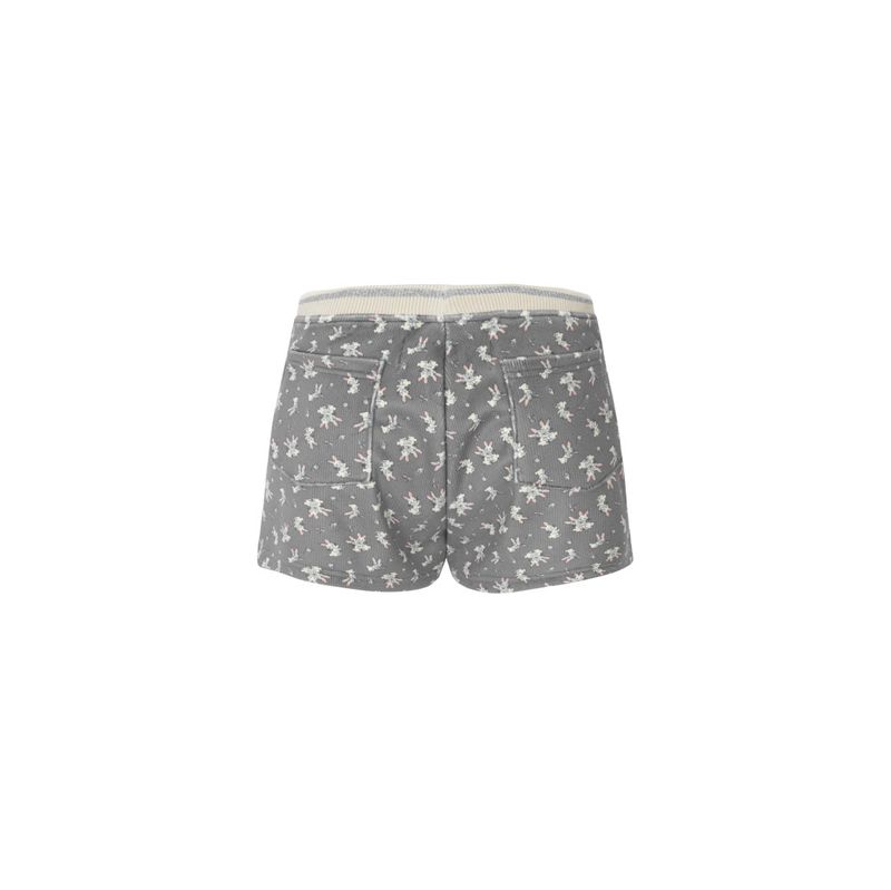 rabbit fluffy shorts grey