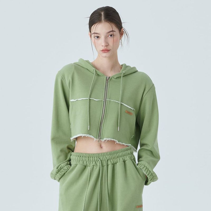 MOIFAIRE（モイフェア）の「PIGMENT DYEING HOODIE ZIP-UP / GREEN（Tops）」