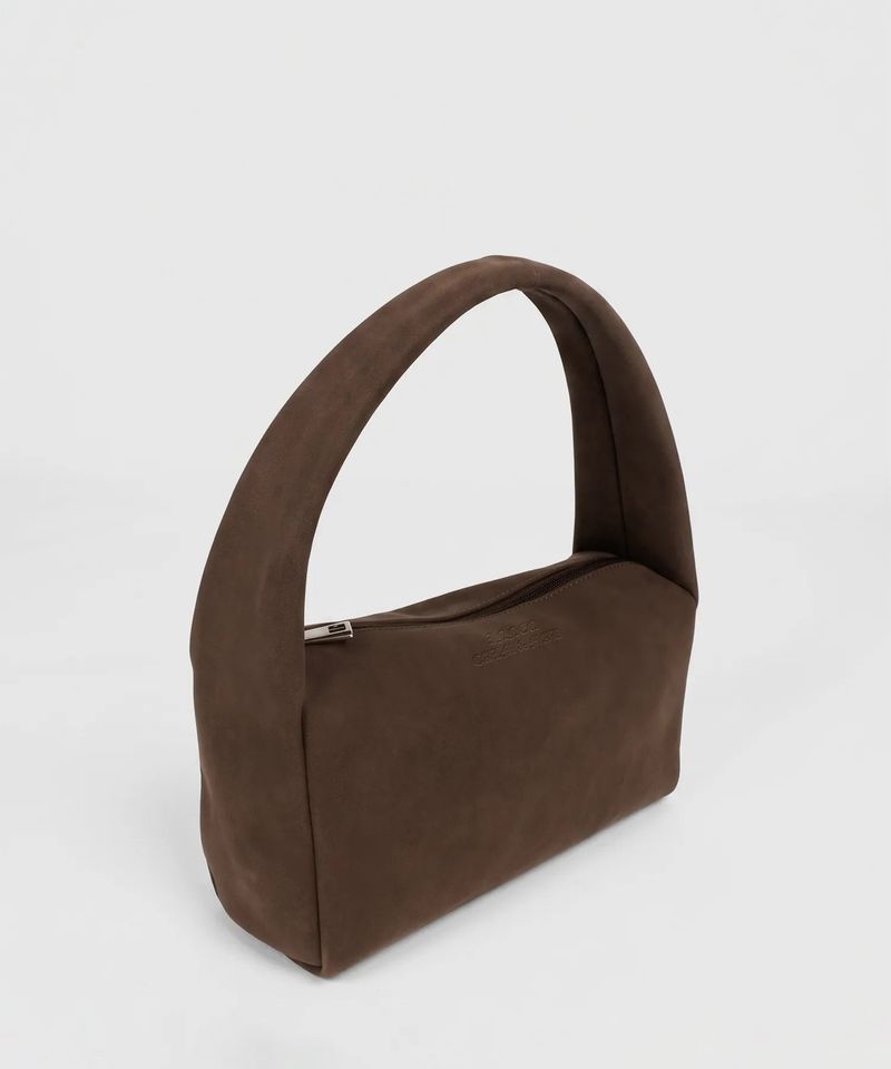 taeri tote_suede brown_lettering