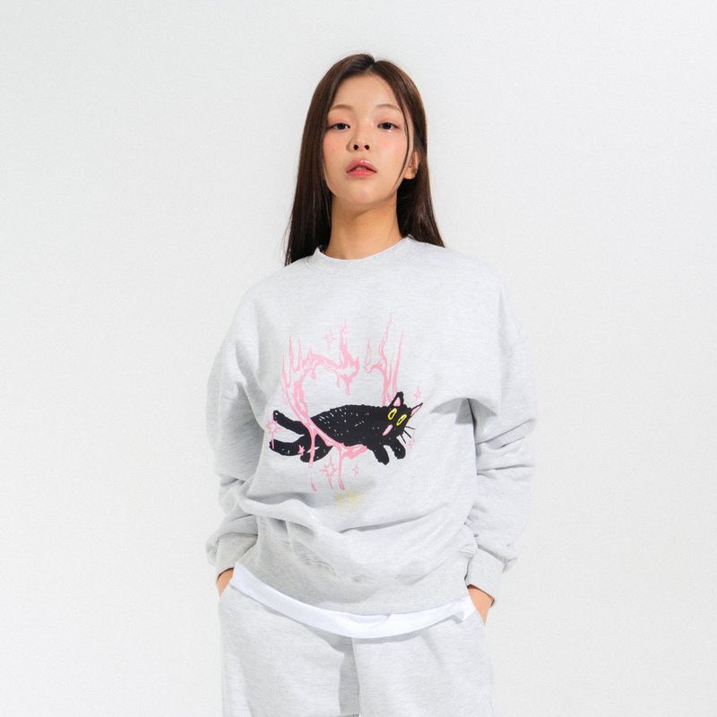 CIRCUS HEART SWEATSHIRTS-LIGHT MELANGE