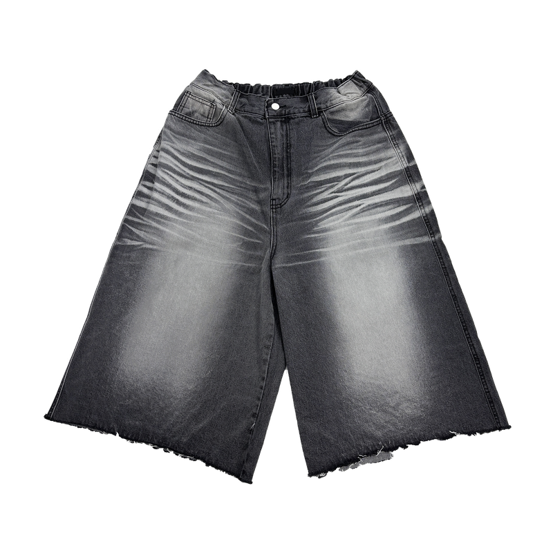 vertical embo half pants