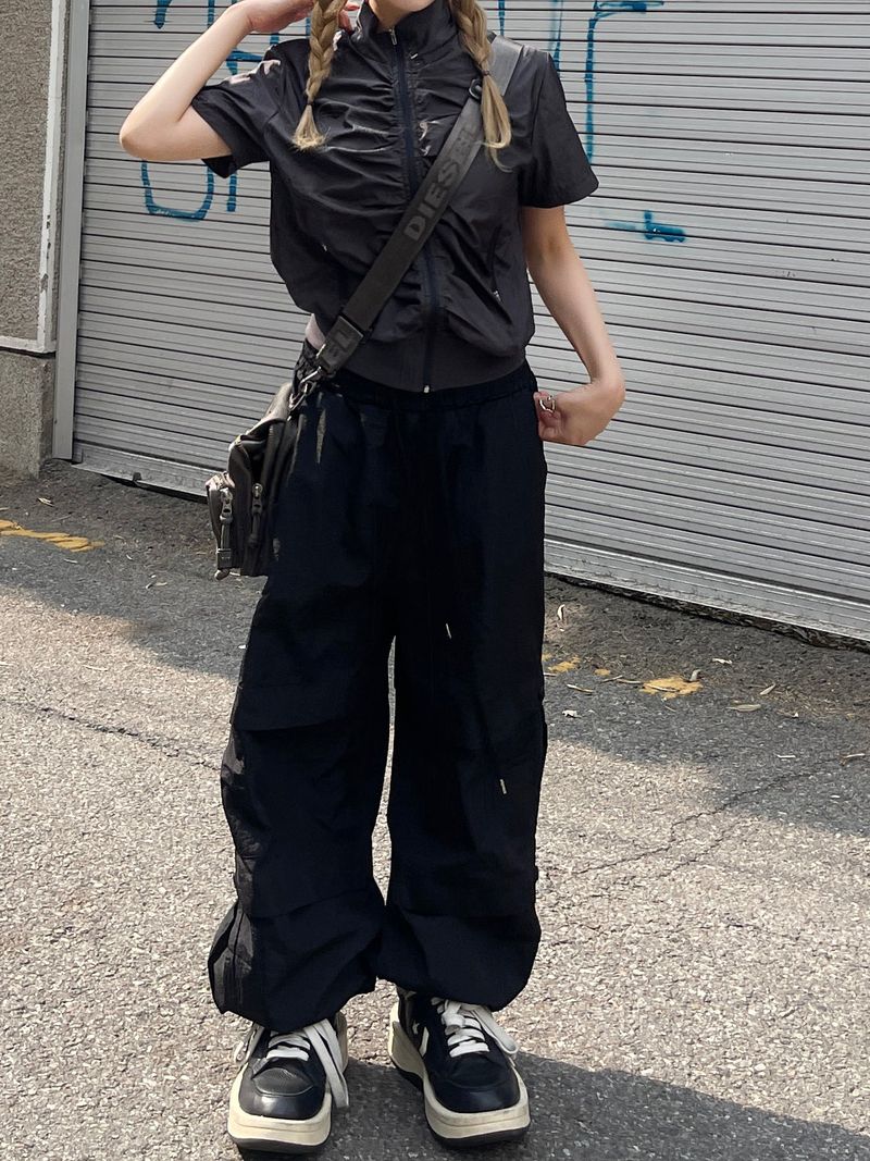 Summer nylon balloon double cargo pants