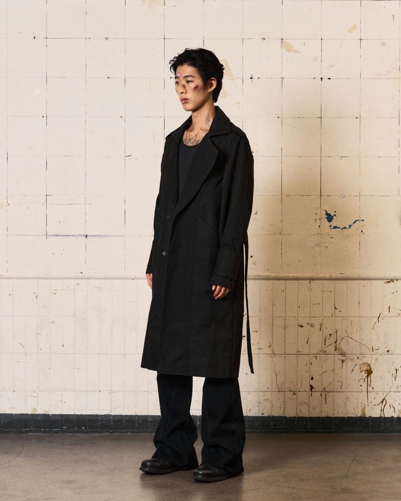 Curved Trench coat (Black)
