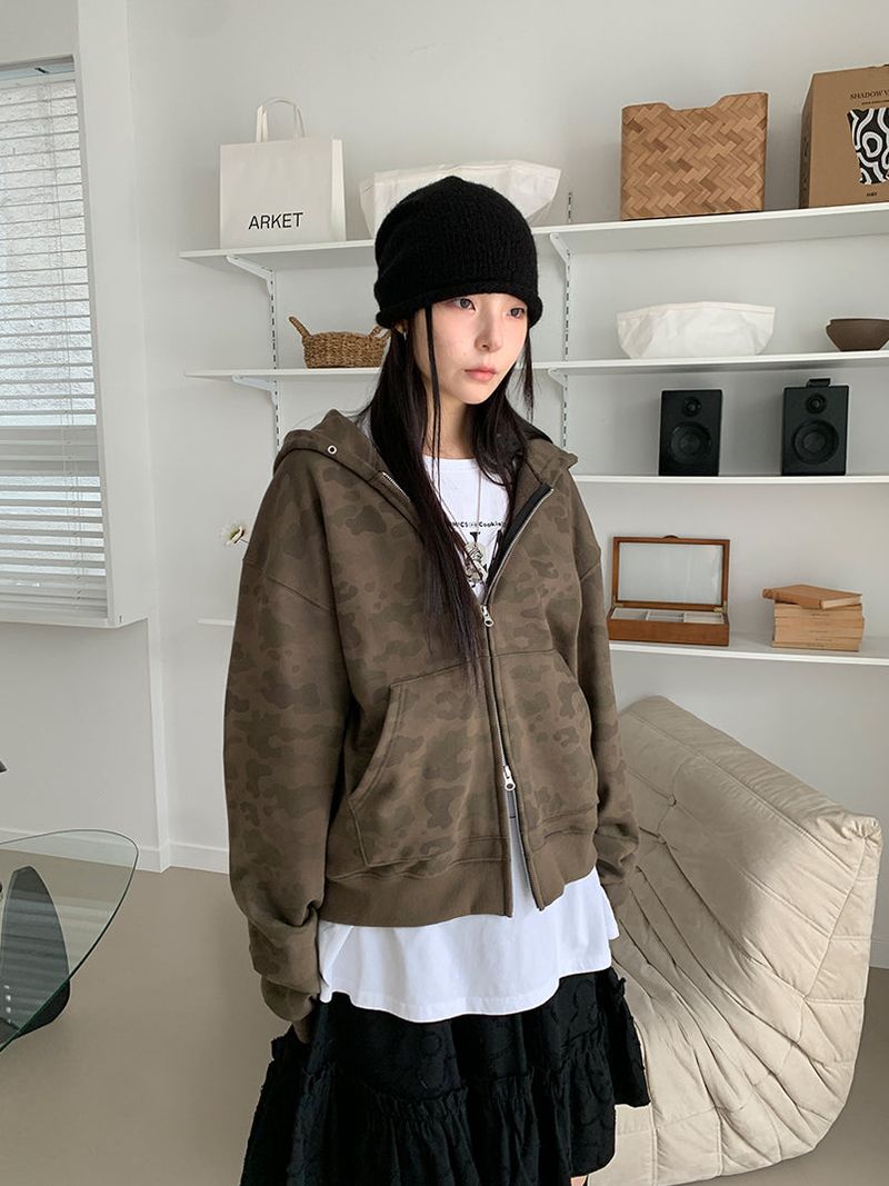 CAMO 2WAY SWEAT HOODIE (2C)