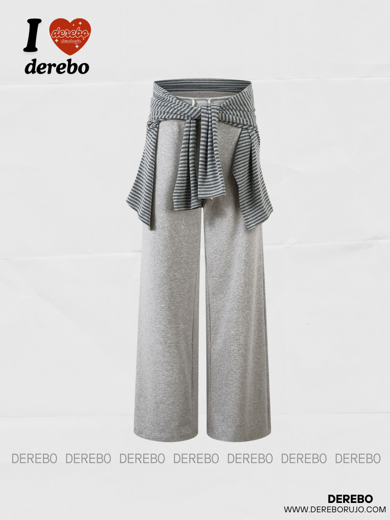 dereborujo（ドレボルゾー）の「Stripe cardigan wrap banding casual pants（Pants）」