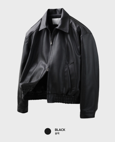 Wayne Vintage Crack Leather Zip-Up Jacket