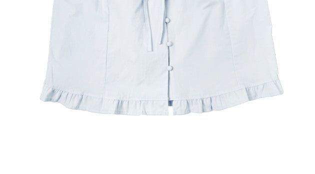 Beson Lace Button Ribbon Frill Blouse