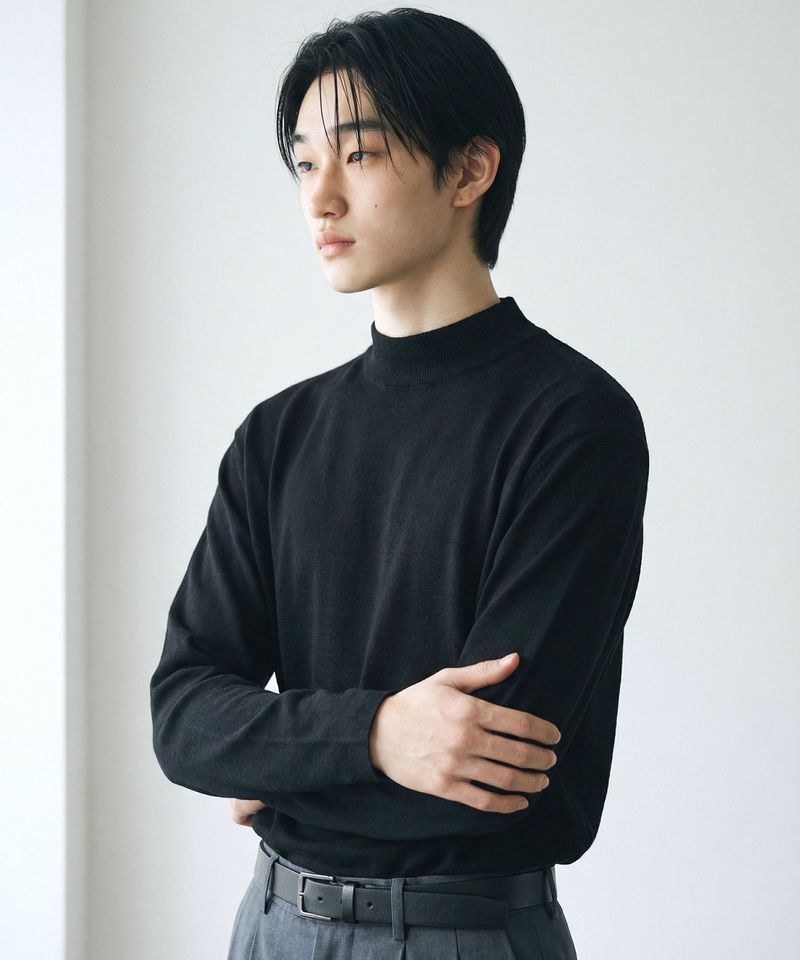 NOTUSUAL（ノットユージュアル）の「Usual Mock Halfneck Knit - 3COLOR（Tops）」