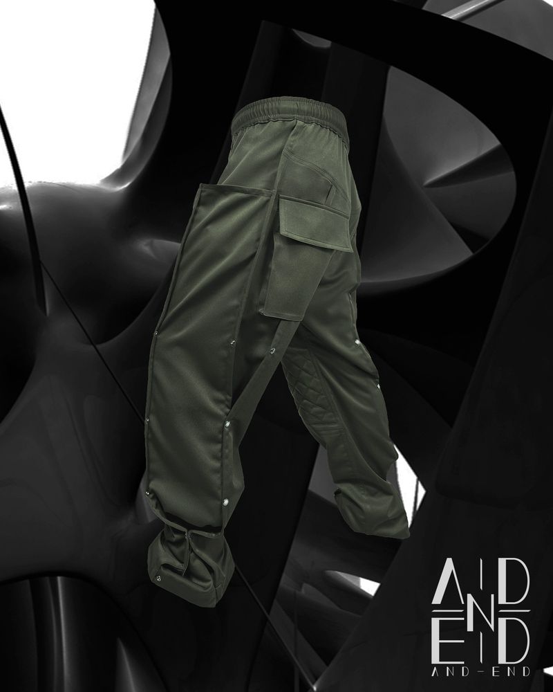 BIKER SNAP TRACK PANTS_KHAKI