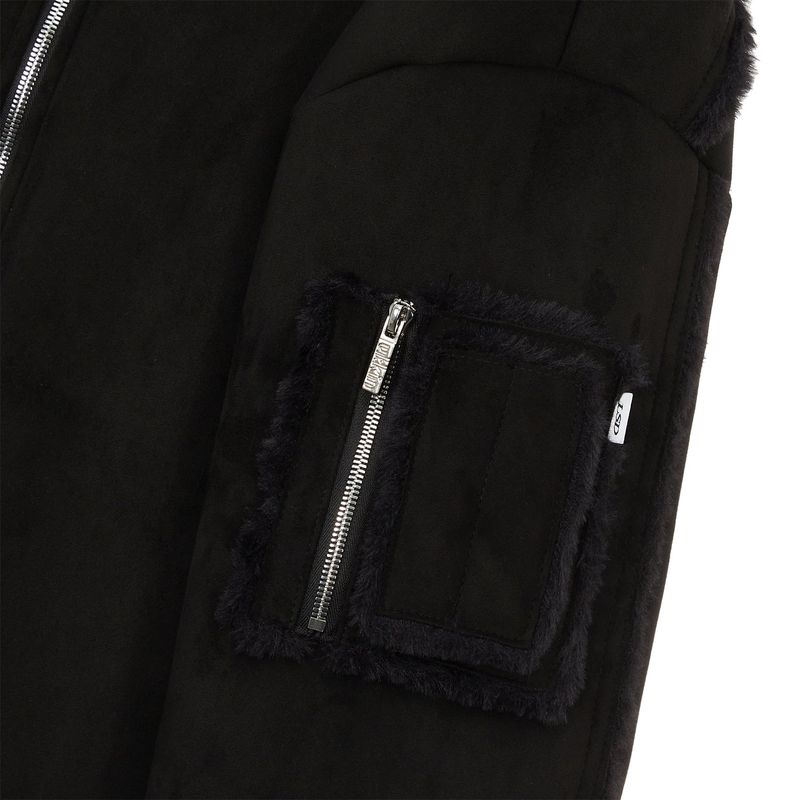 [ULKIN] Oversized Fur Suede Jacket_Black