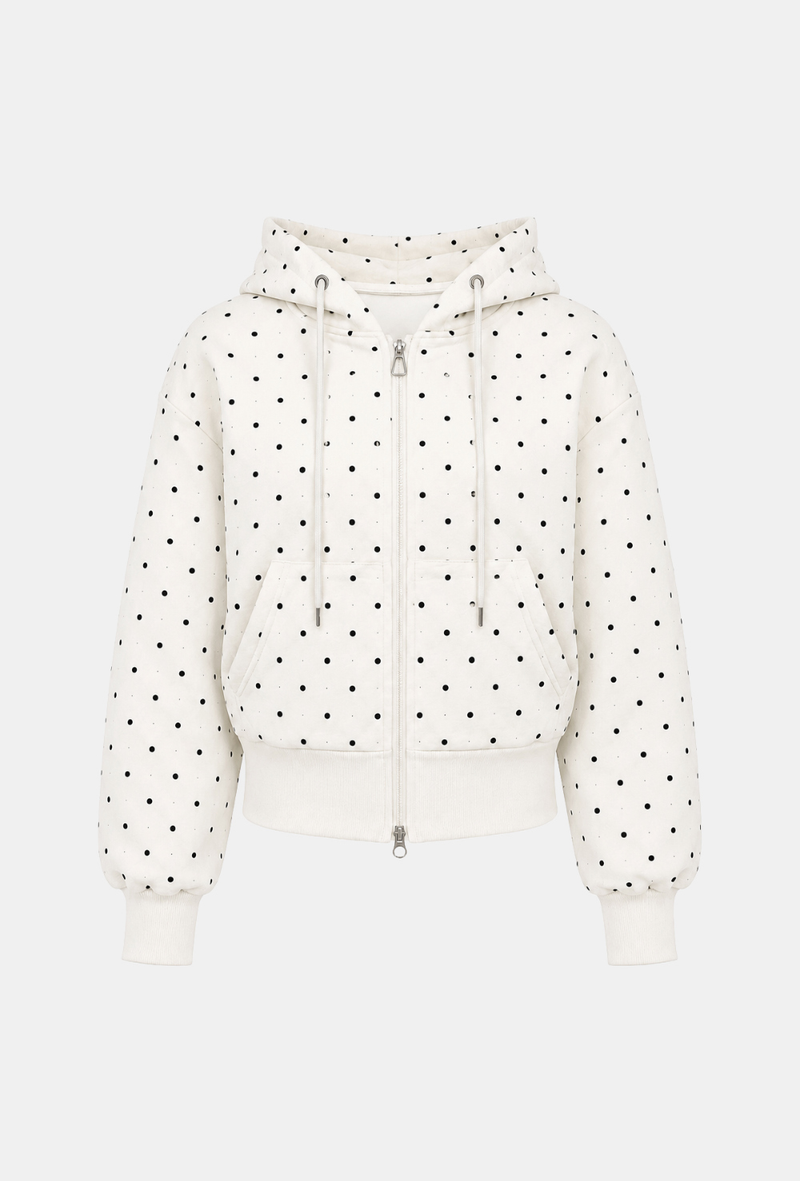 Mimi Dot Balloon Hoodie Zip-up