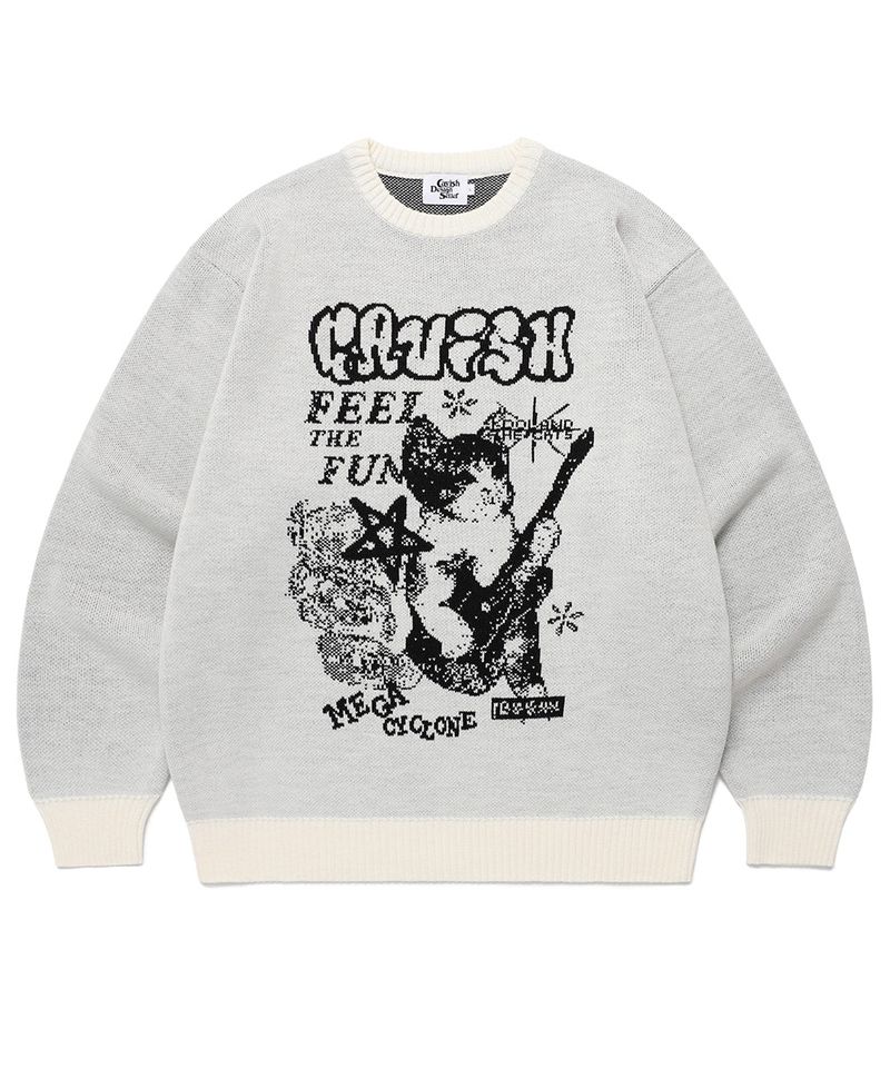 cavish（カビシ）の「MEGA CYCLONE KNIT SWEATER IVORY(CV2EFUK601A)（Tops）」