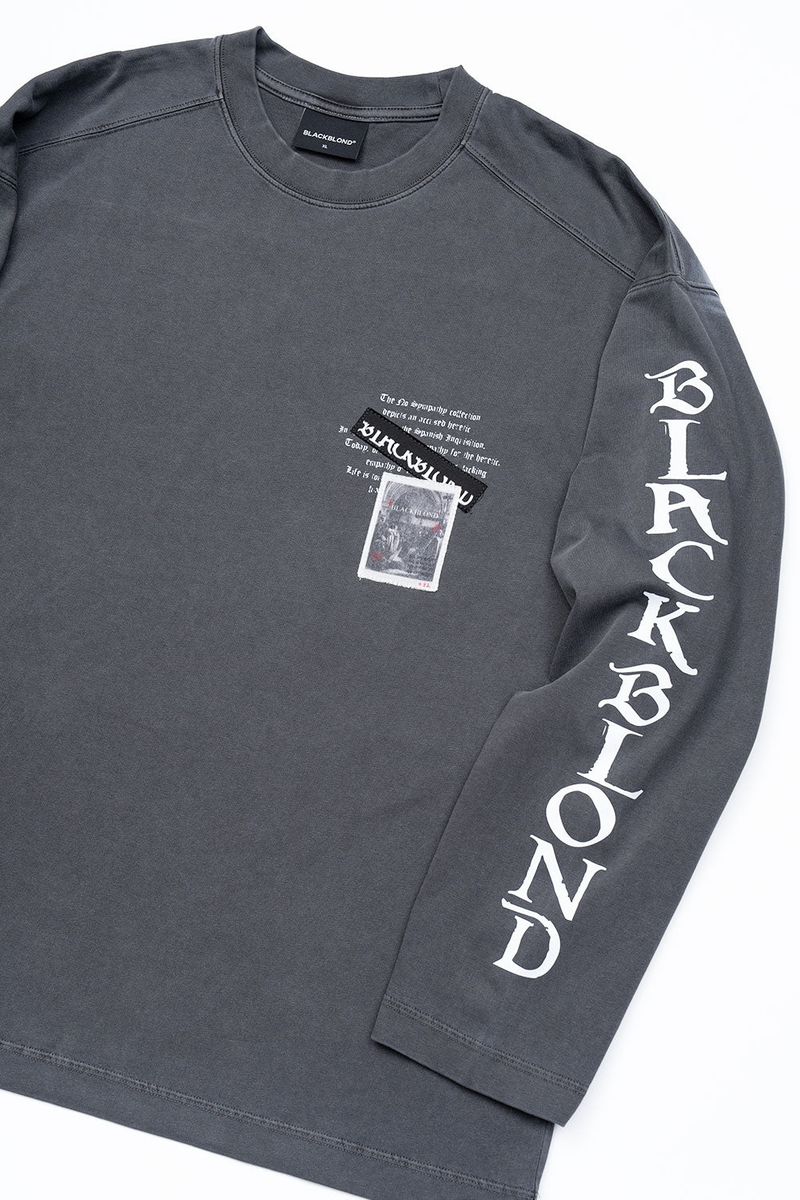 カオスワッペンピグメントロングTシャツ(チャコール)