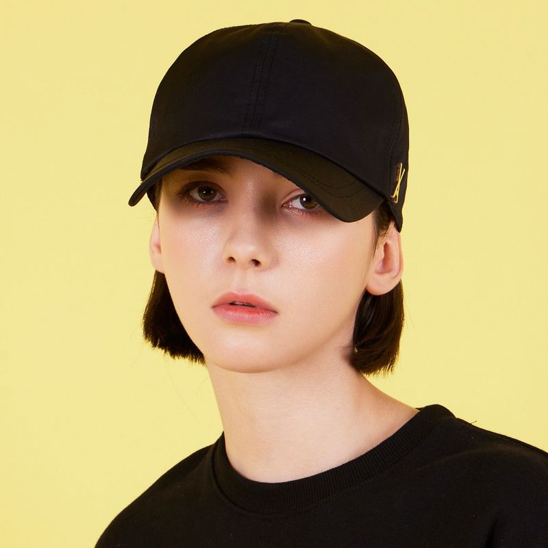 Stud Logo Nylon Newsboy Ball Cap Black