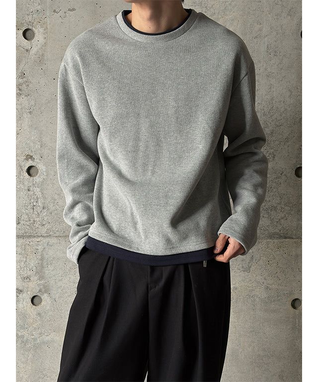 [Unisex] Crop layered round knit(3color)