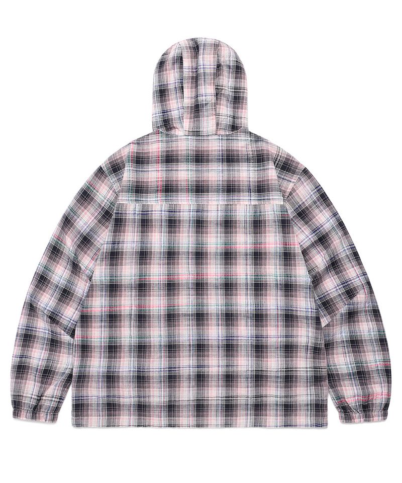 HOODED CHECK WIND BREAKER PINK(CV2FSUB962A)