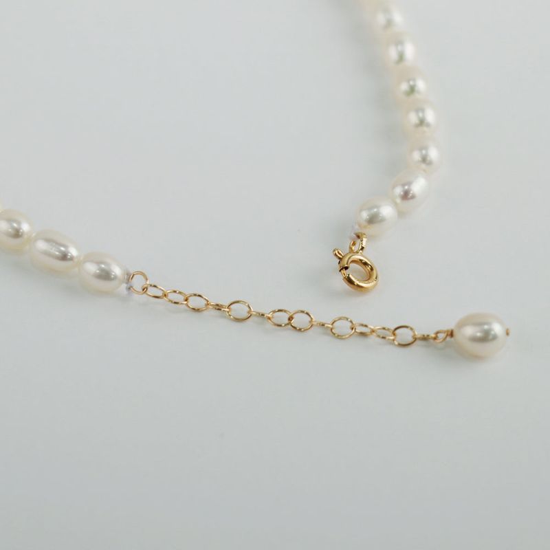 14K GOLD-FILLED RICE PEARL NECKLACE