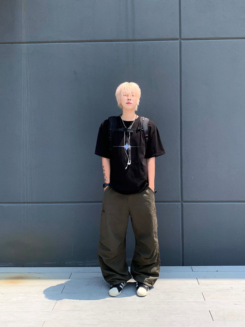 Patched Cotton American Carge Pants 2C