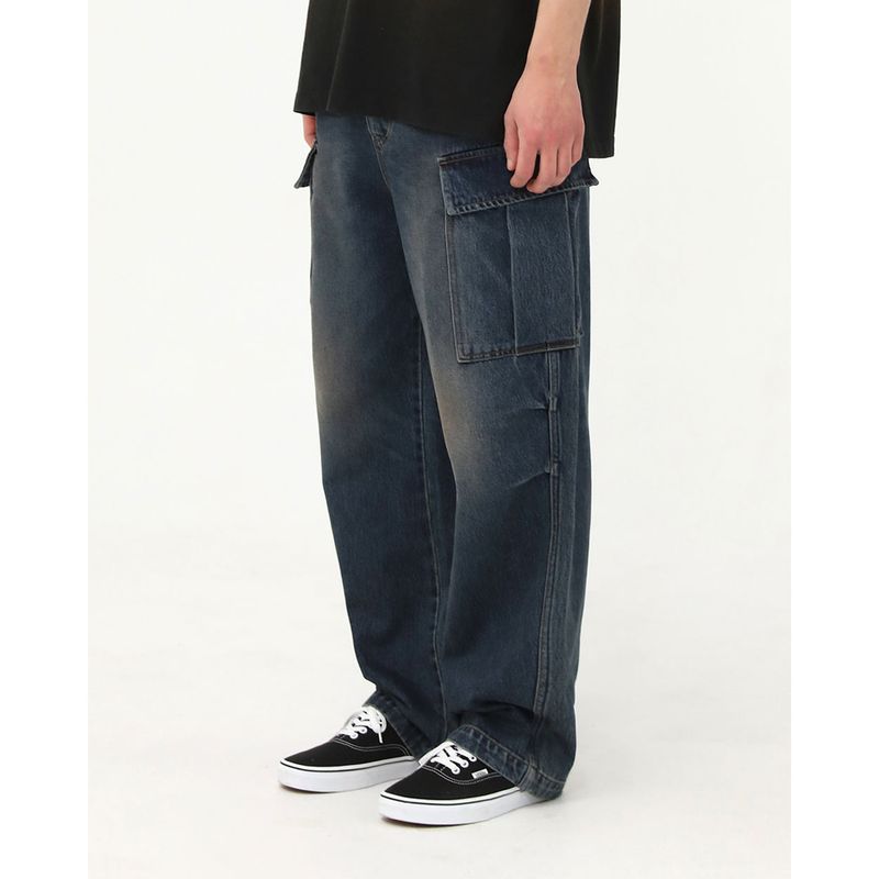 DEEP BLUE CARGO DEMIM PANTS