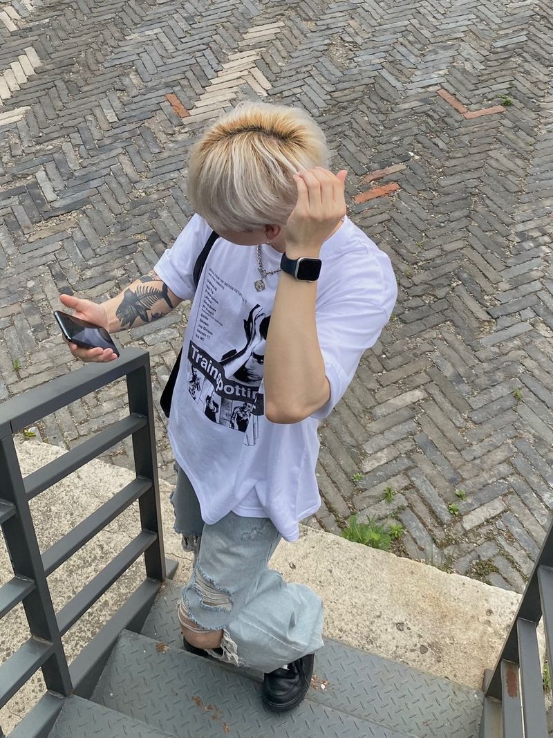 Train Na-dyeing short sleeve tee 2C