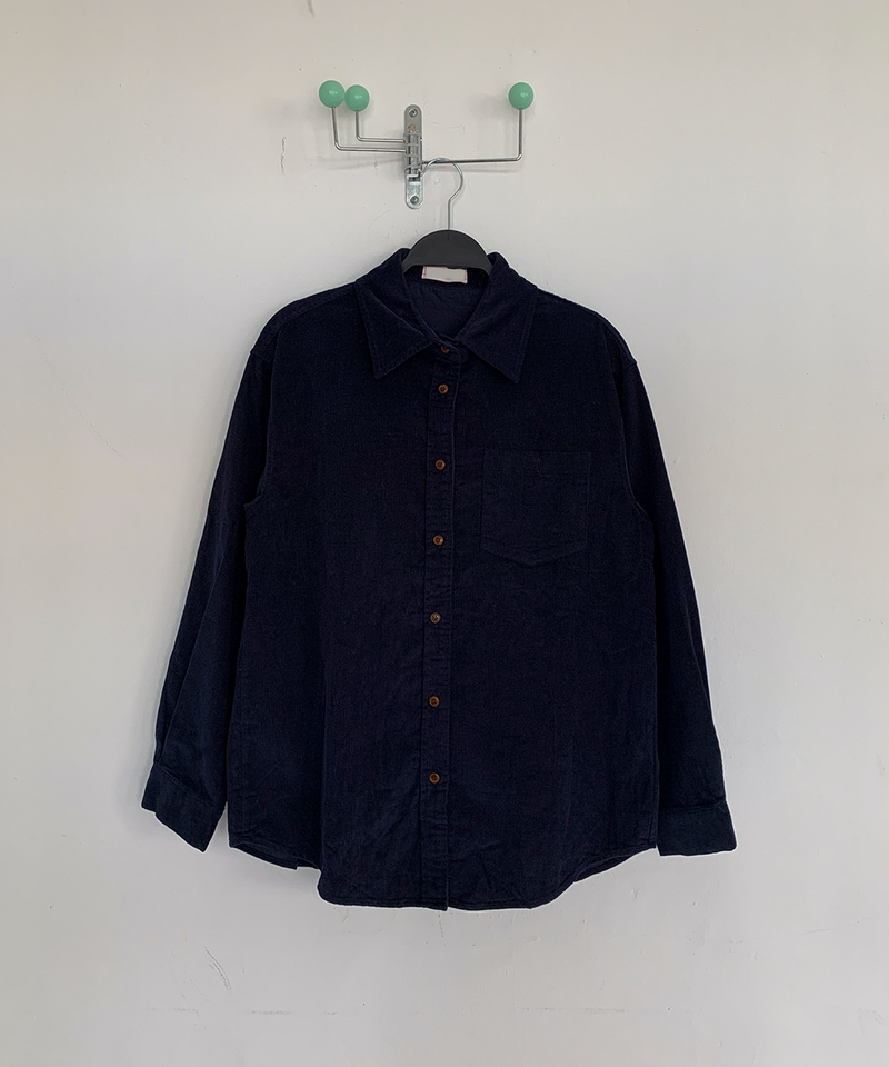 Corduroy Collar Shirt Shirt Blouse Basic Item Cotton