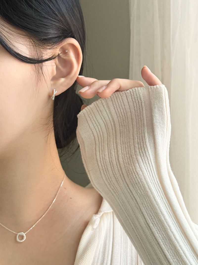 [Silver 925] wave ring earring necklace set