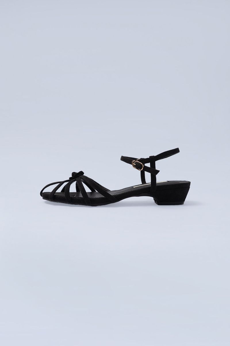 Corsage strap sandal_black