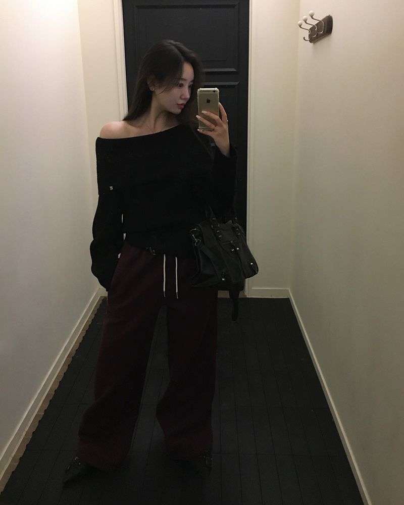 [ORIGINAL] DARE Off-Shoulder Rib Knit
