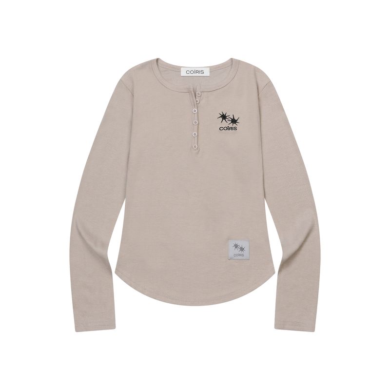 ARINA BUTTON LONG SLEEVE T (4COLOR)