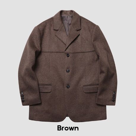 Line wool loose fit blazer