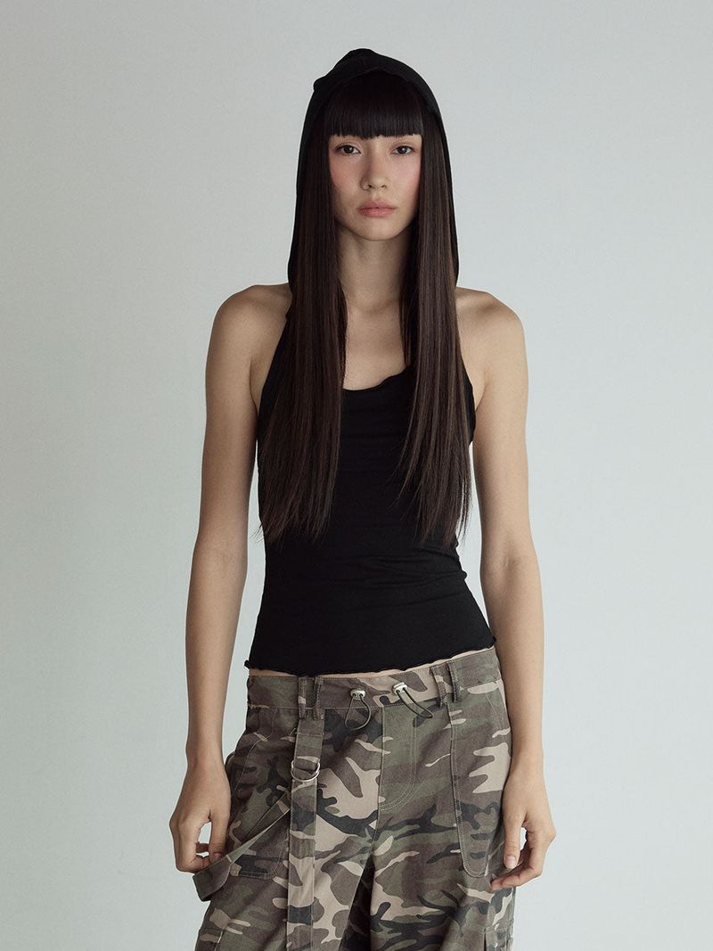 visus（ビスス）の「Hood Sleeveless Top_Black（Tops）」